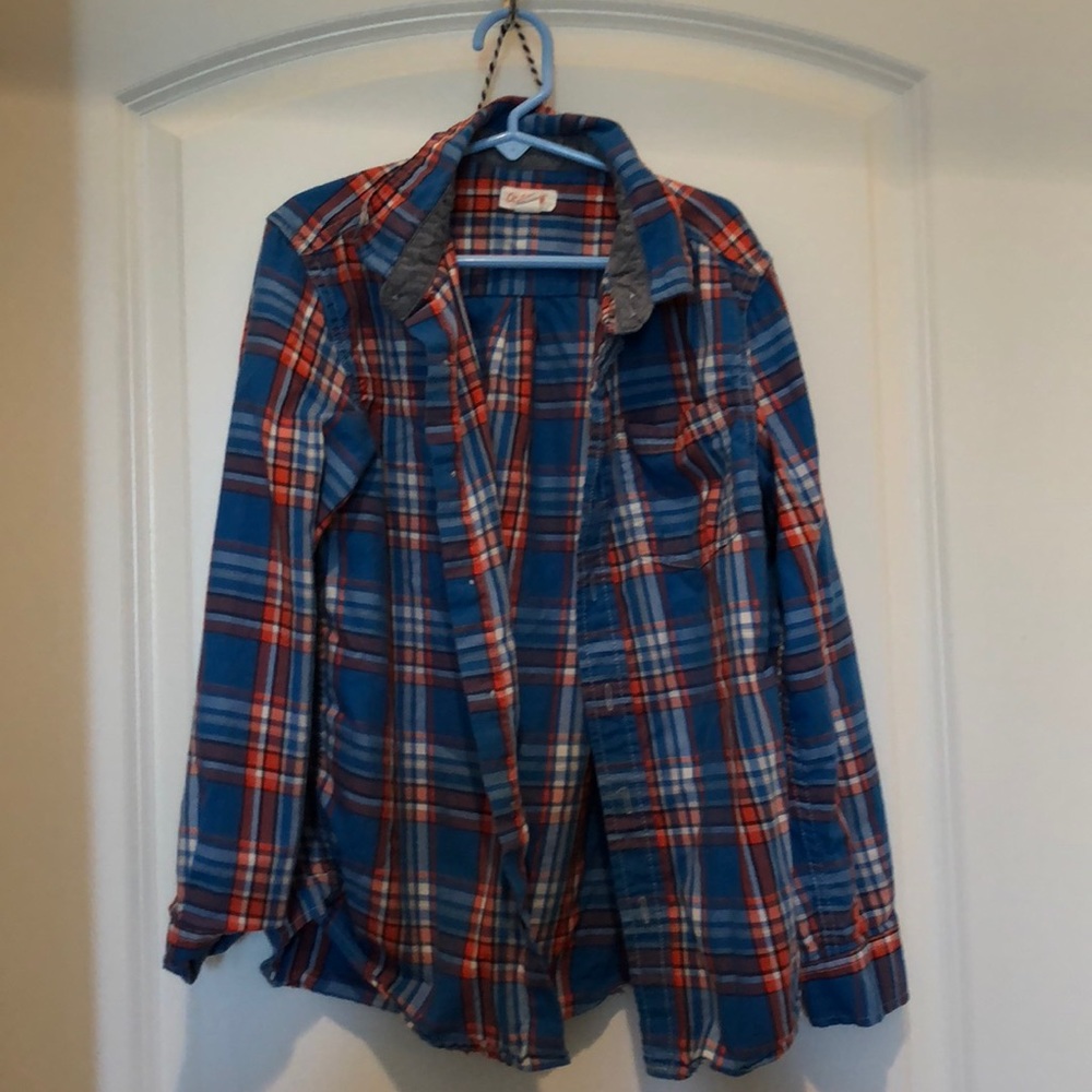 Boys Cat and Jack plaid button down shirt